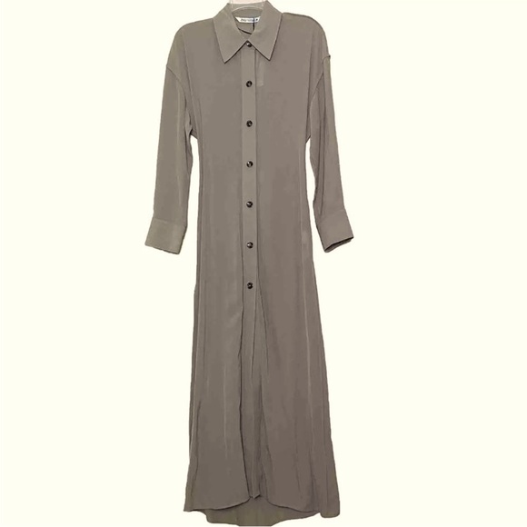 NWT ZARA Viscose Long Shirt Dress size M - Picture 13 of 16